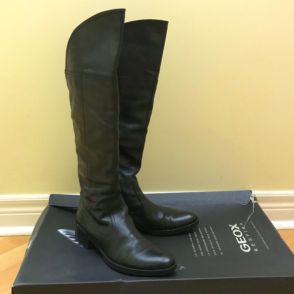 🖤 GEOX Leather Over-the-Knee Boots, size 10 - Picture 1 of 9